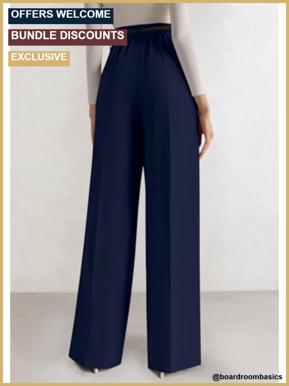 Wide Leg High Waist Work Dress Pants Business Casual Trousers - Picture 4 of 6